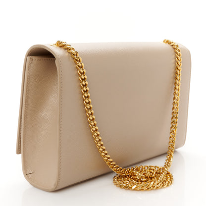 Saint Laurent Grain De Poudre Medium Monogram Kate Satchel Nude Powder 3 of 11