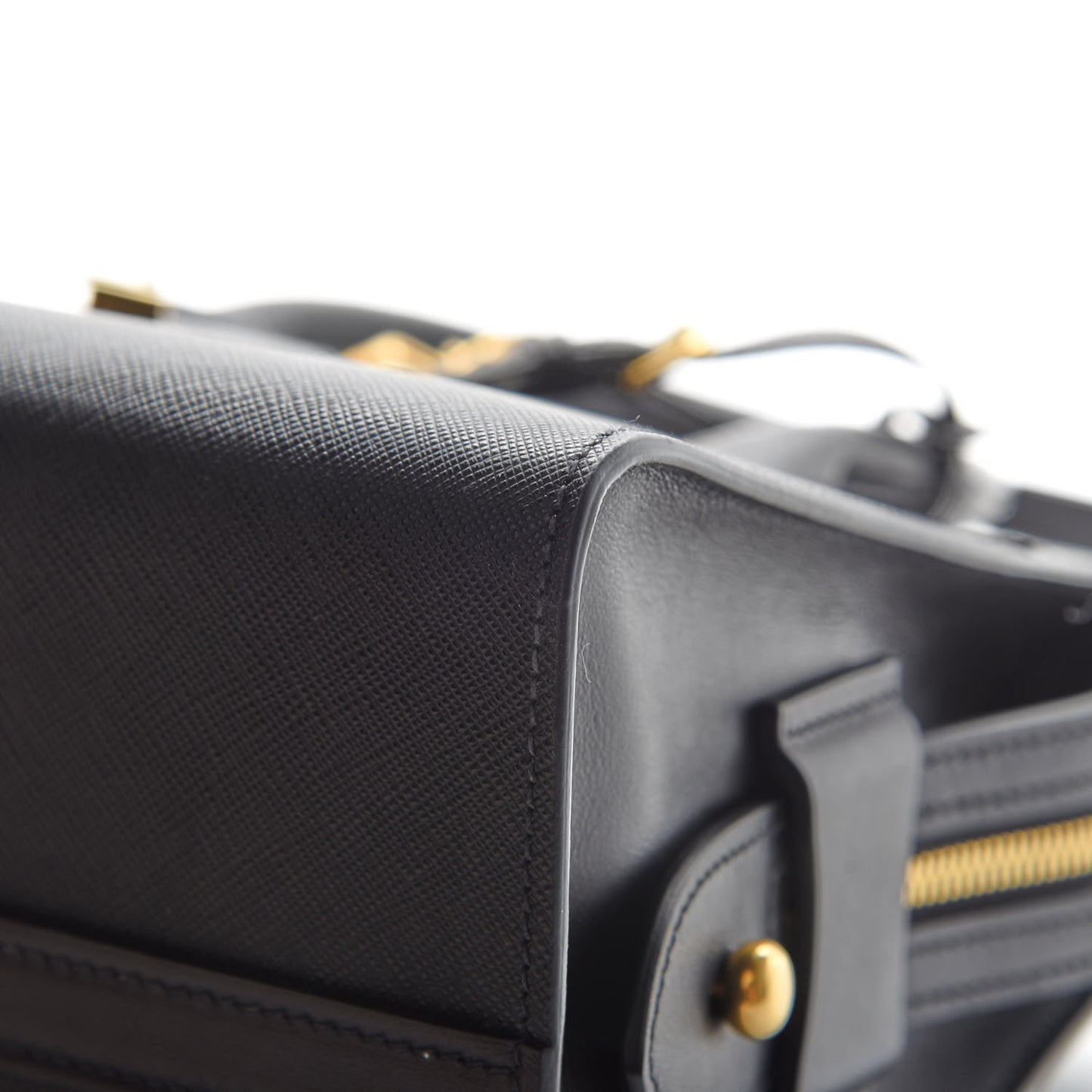 Saffiano City Calfskin Small Esplanade Tote Black
