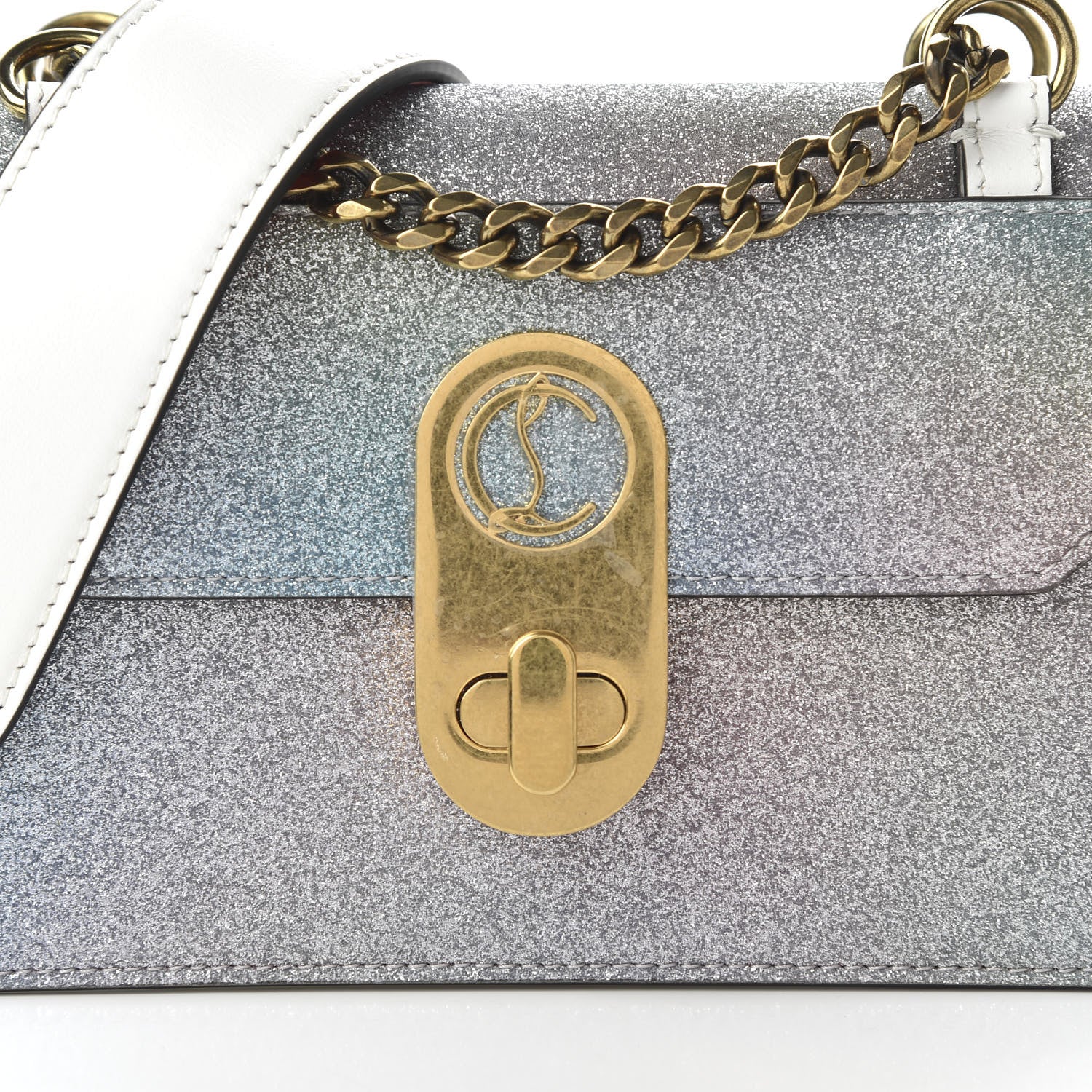 Christian Louboutin Glitter Calfskin Elisa Mini Shoulder Bag Multicolor Snow 9 of 9