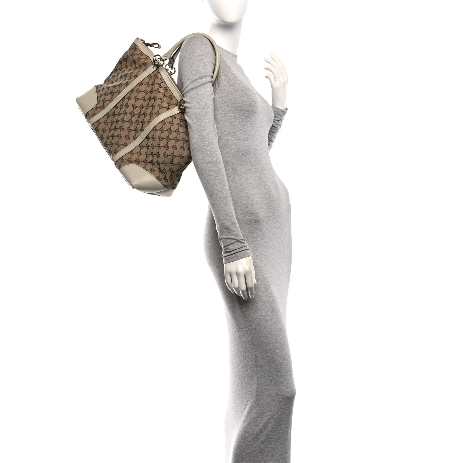 Gucci Monogram Medium Lovely Heart Tote White 2 of 10