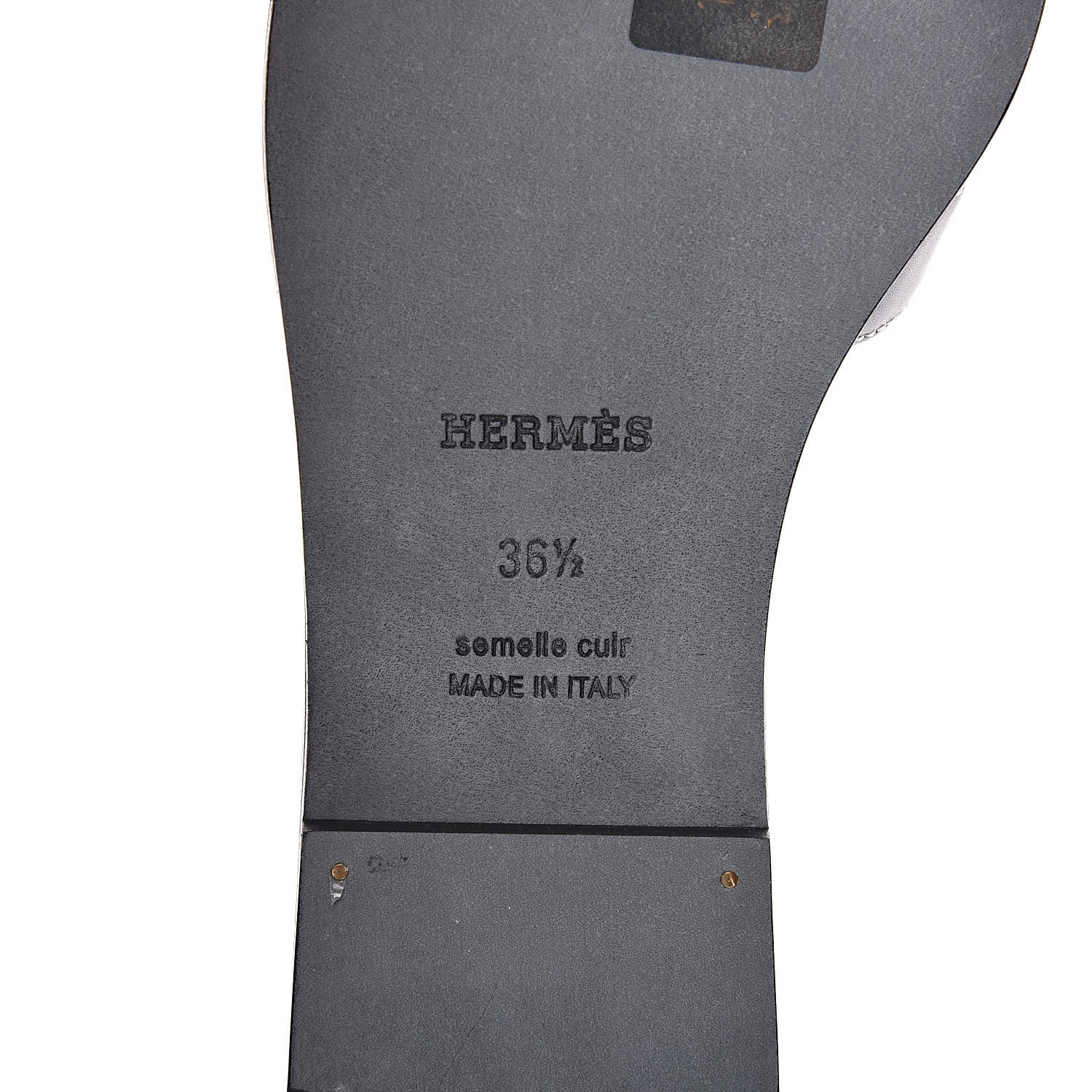 Hermes Box Calfskin Oran Sandals 36.5 Black 7 of 9