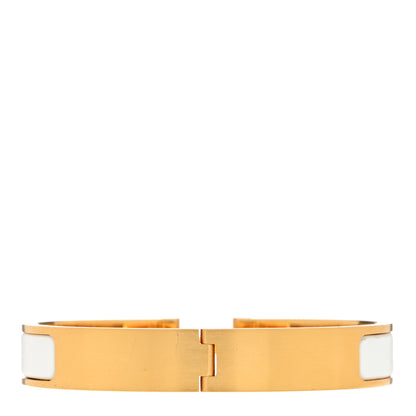Hermes Matte Enamel Narrow Clic Clac HH Bracelet PM White 2 of 3
