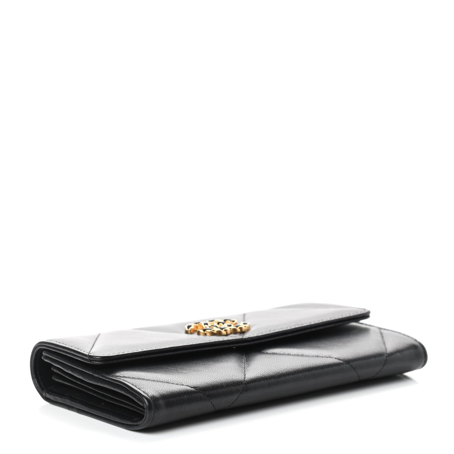 Chanel Lambskin Quilted Chanel 19 Flap Wallet Black 4 of 8