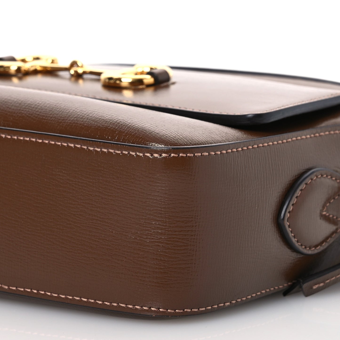 Azalea Calfskin Small Horsebit 1955 Shoulder Bag Brown Sugar