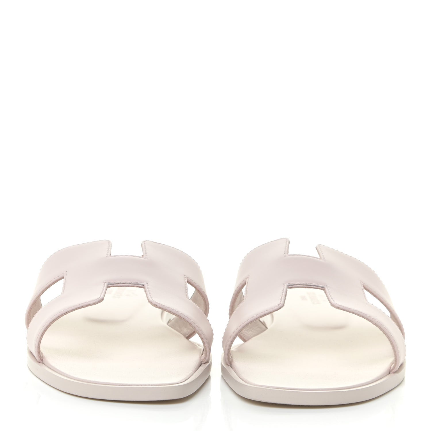 Hermes Box Calfskin Oran Sandals 37 Rose Pale 2 of 12