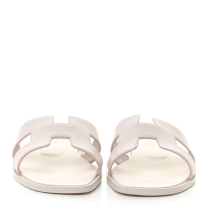Hermes Box Calfskin Oran Sandals 37 Rose Pale 2 of 12
