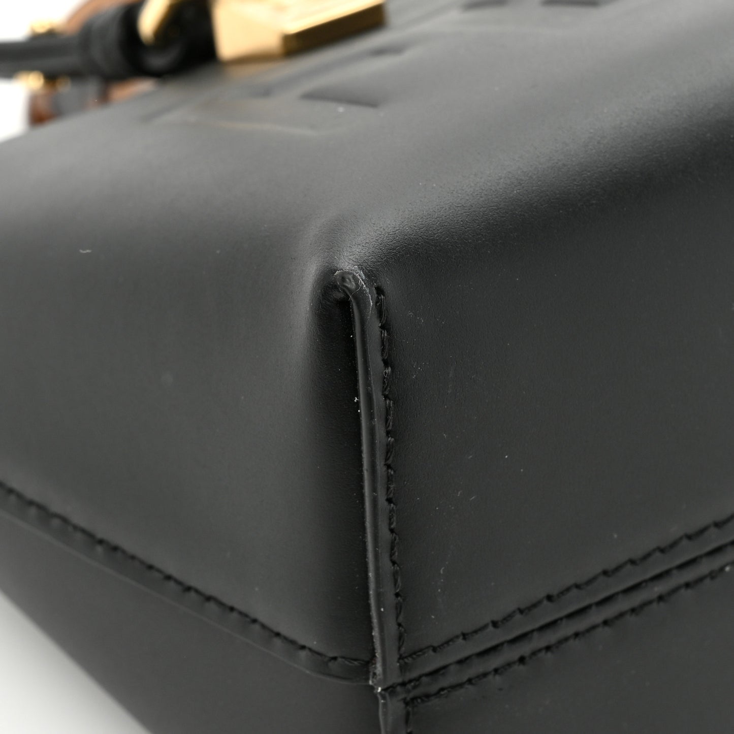 Vitello King Plexiglass Logo Embossed Mini By The Way Top Handle Boston Bag Black