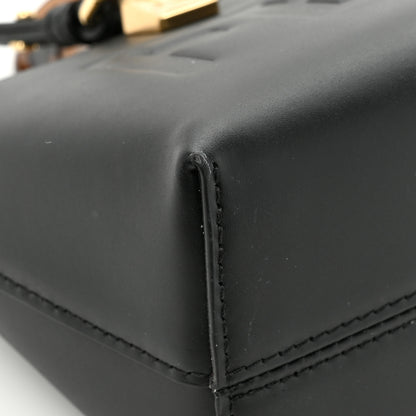 Fendi Vitello King Plexiglass Logo Embossed Mini By The Way Top Handle Boston Bag Black 10 of 13