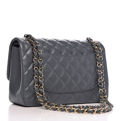 Chanel Caviar Quilted Jumbo Double Flap Grey 3 of 11