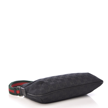 Gucci Monogram Web Small Flat Messenger Crossbody Black 4 of 10