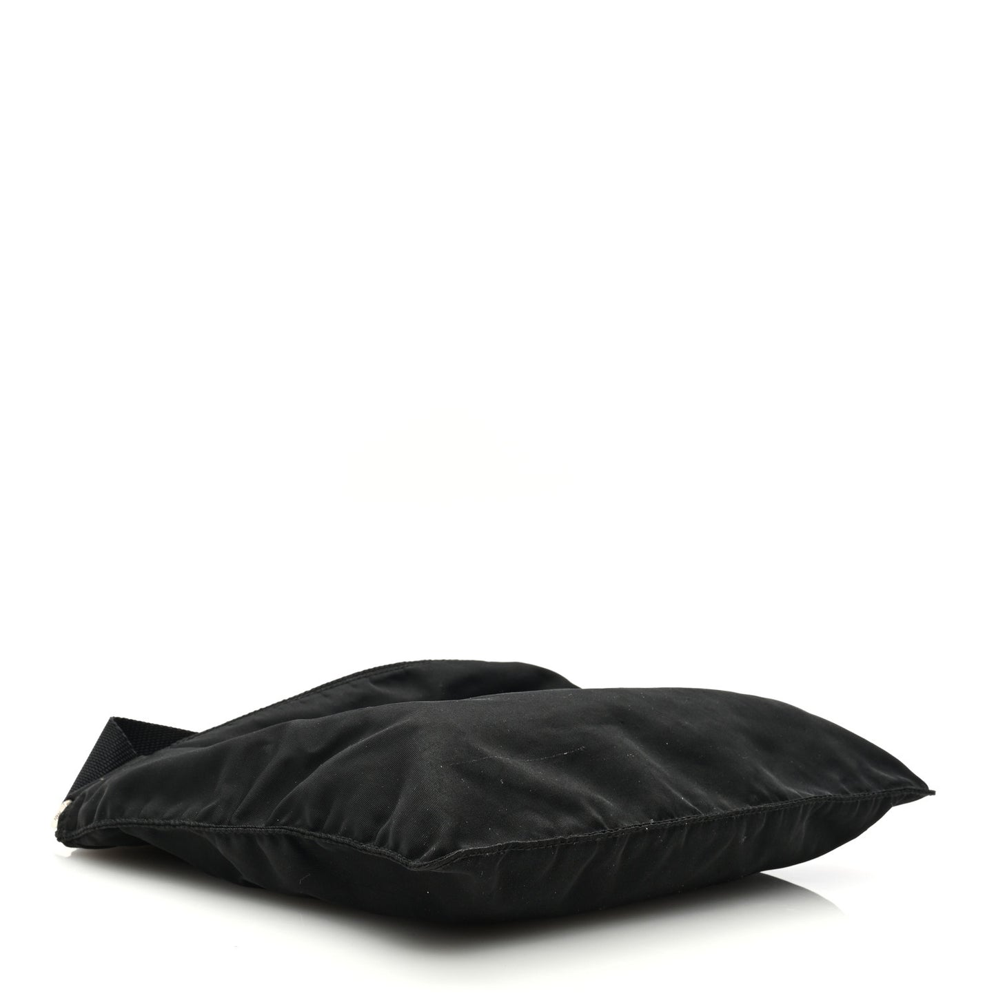 Tessuto Nylon Saffiano Flat Messenger Bag Black