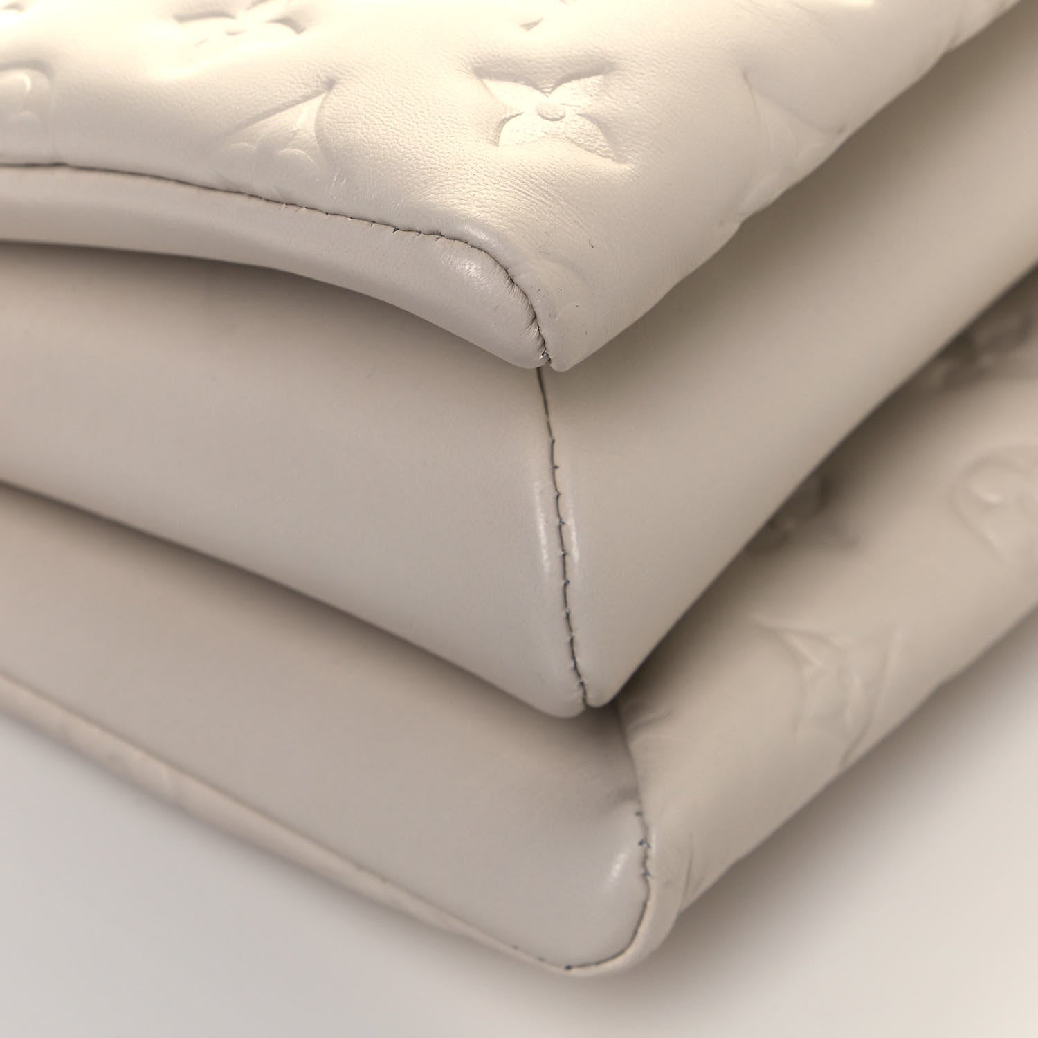 Louis Vuitton Lambskin Embossed Monogram Coussin PM Cream 8 of 12