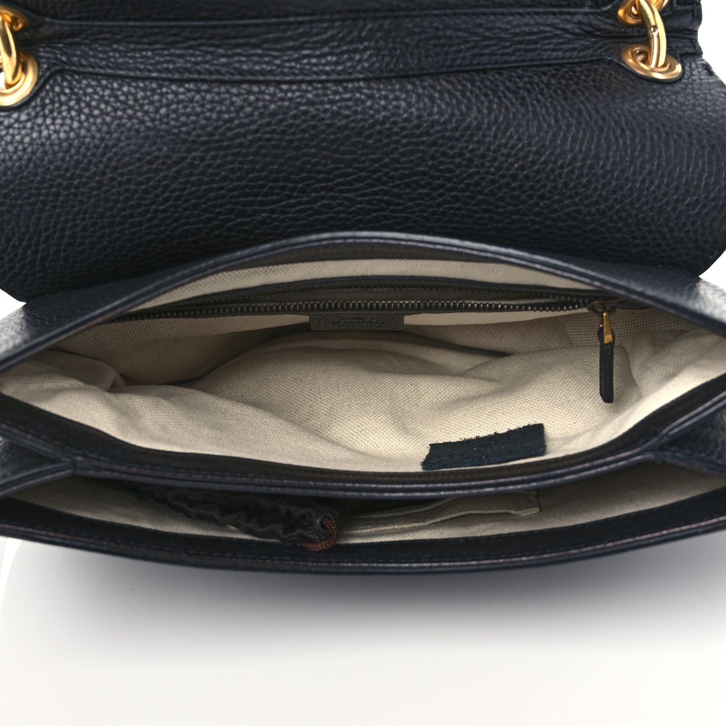 Cellarius Calfskin Feline GG Marmont Flap Shoulder Bag Black