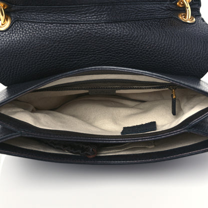 Gucci Cellarius Calfskin Feline GG Marmont Flap Shoulder Bag Black 4 of 9