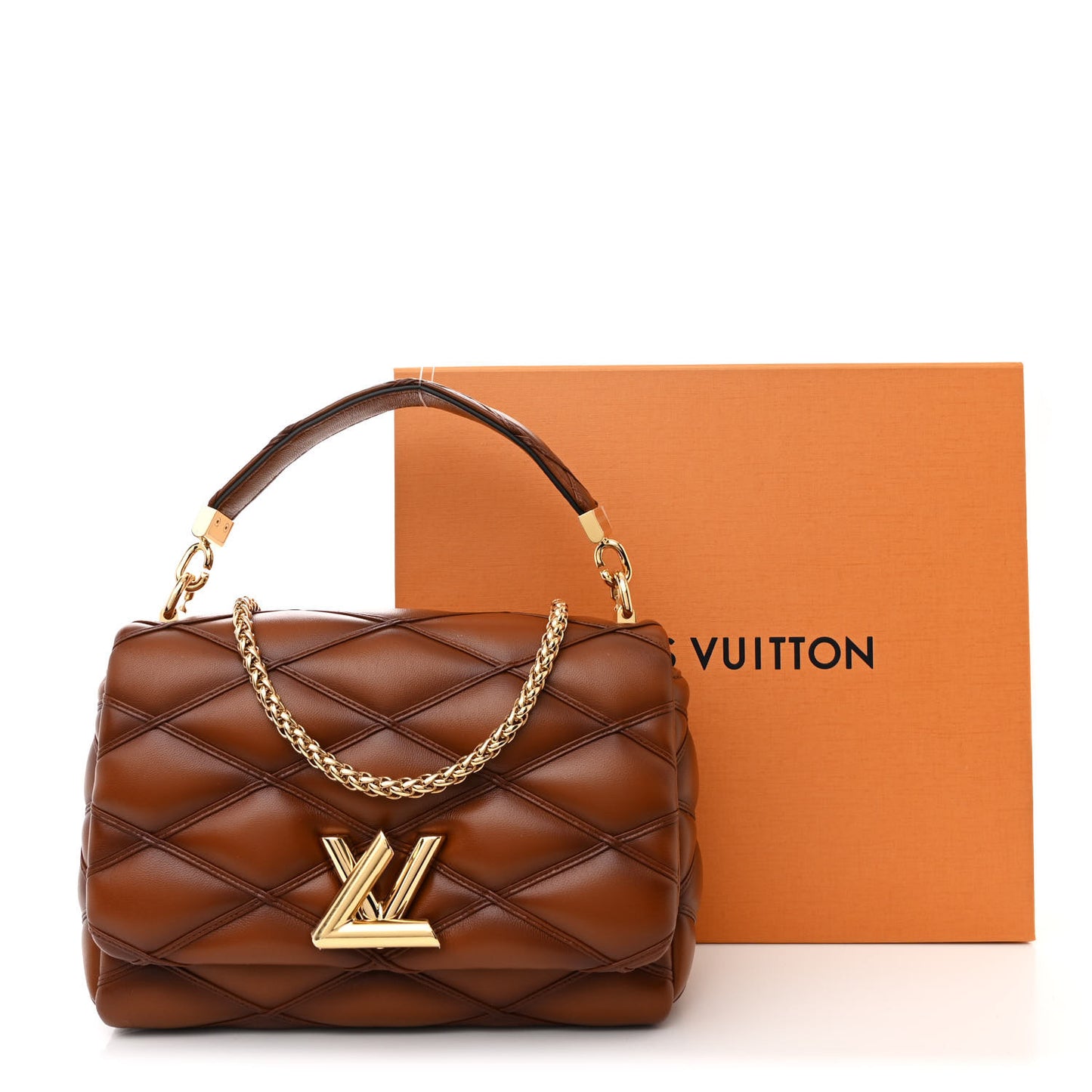 Lambskin Malletage Top Handle GO-14 MM Toast Tan