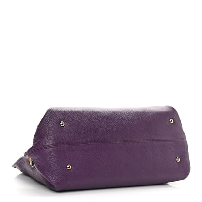 Salvatore Ferragamo Calfskin Large Sofia Satchel Purple 4 of 10