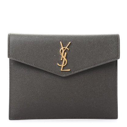 Saint Laurent Grain De Poudre Uptown Baby Pouch Pebble 1 of 7