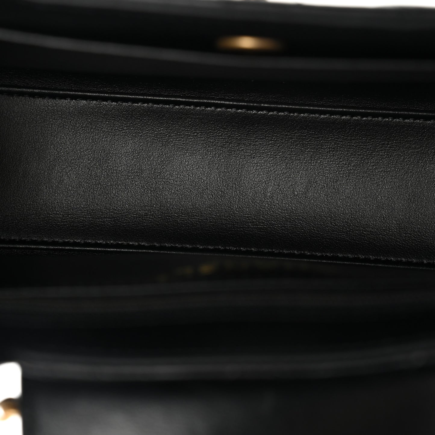 Shiny Aged Calfskin Quilted Nano Kelly Shopper Black