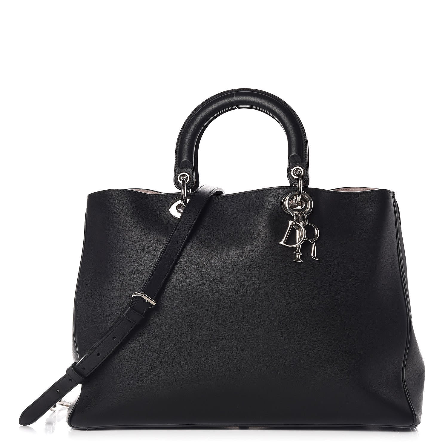 Christian Dior Smooth Calfskin Large Diorissimo Tote Black Rose Poudre 1 of 21