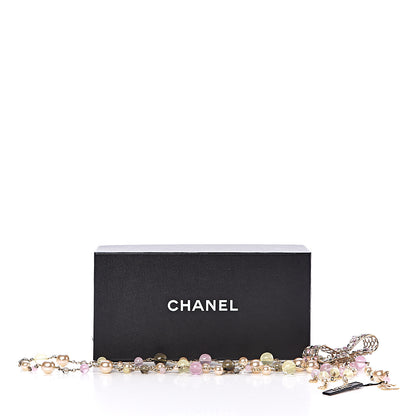 Chanel Crystal Pearl Resin CC Bow Belt 75 Gold 6 of 6