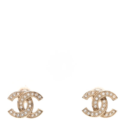 Chanel Crystal CC Earrings Gold 1 of 5