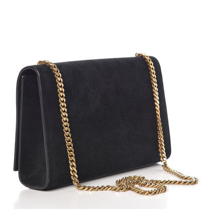 Saint Laurent Suede Studded Medium Classic Monogram Kate Satchel Black 3 of 9