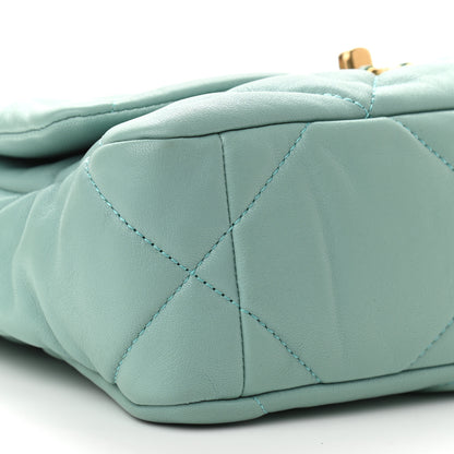 Chanel Goatskin Quilted Medium Chanel 19 Flap Light Blue 5 of 10