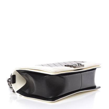 Chanel Lambskin Quilted Medium Boy Flap Black White 4 of 16