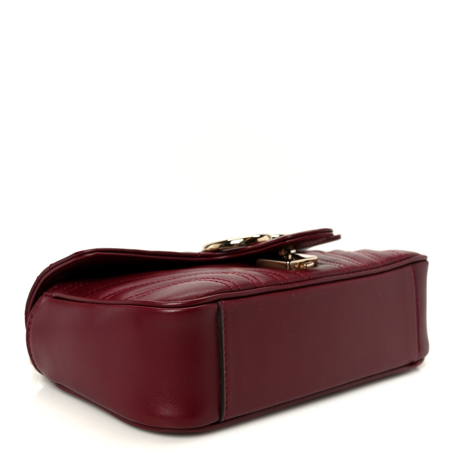 Gucci Calfskin Matelasse Small GG Marmont Shoulder Bag Rosso Ancora Red 4 of 11
