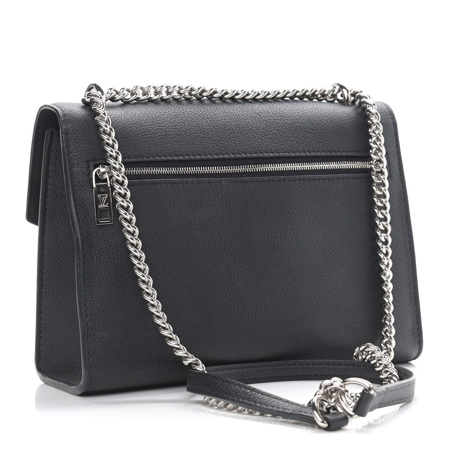 Louis Vuitton Soft Calfskin Mylockme Chain Bag BB Black 3 of 14