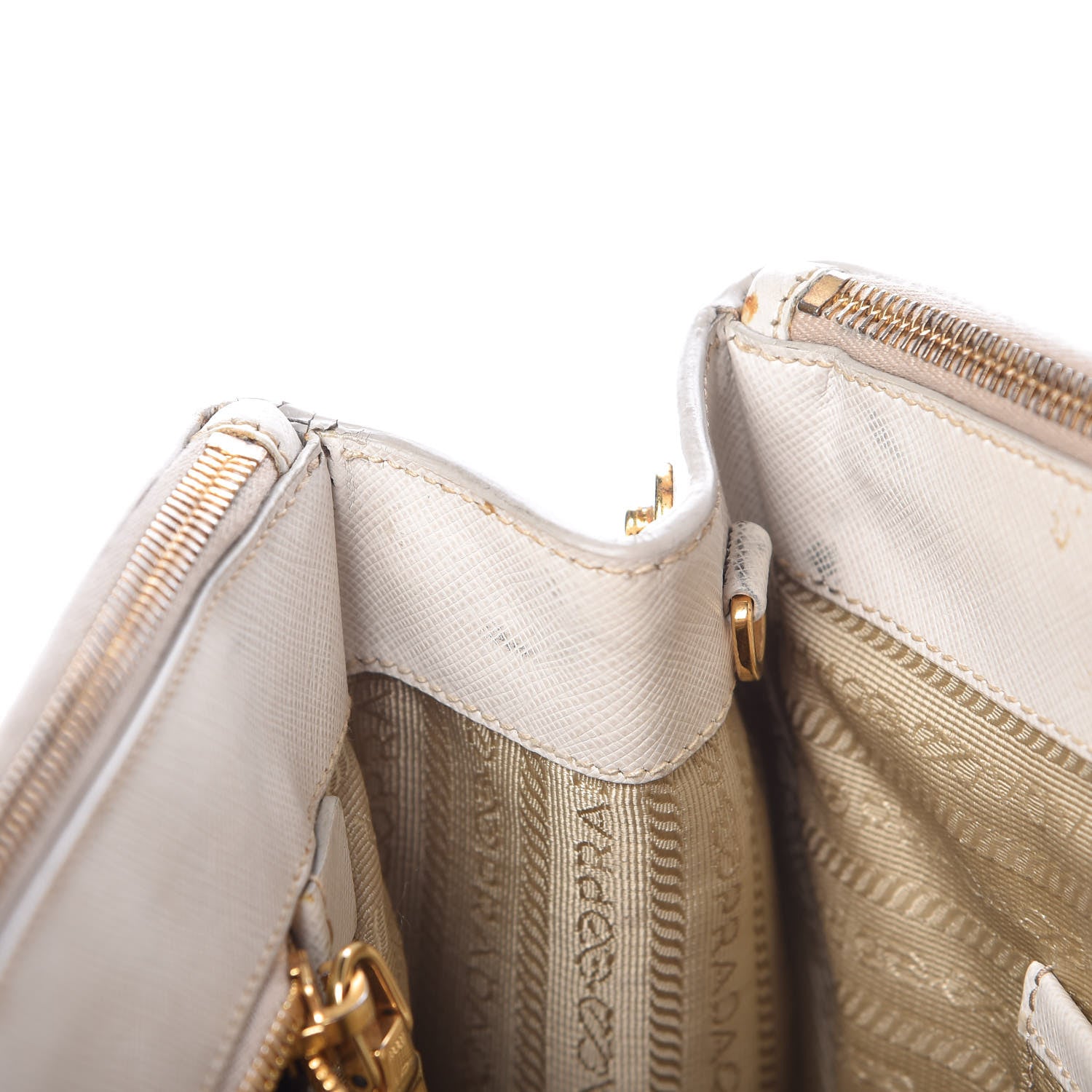 Prada Saffiano Medium Galleria Double Zip Tote Talco 9 of 20