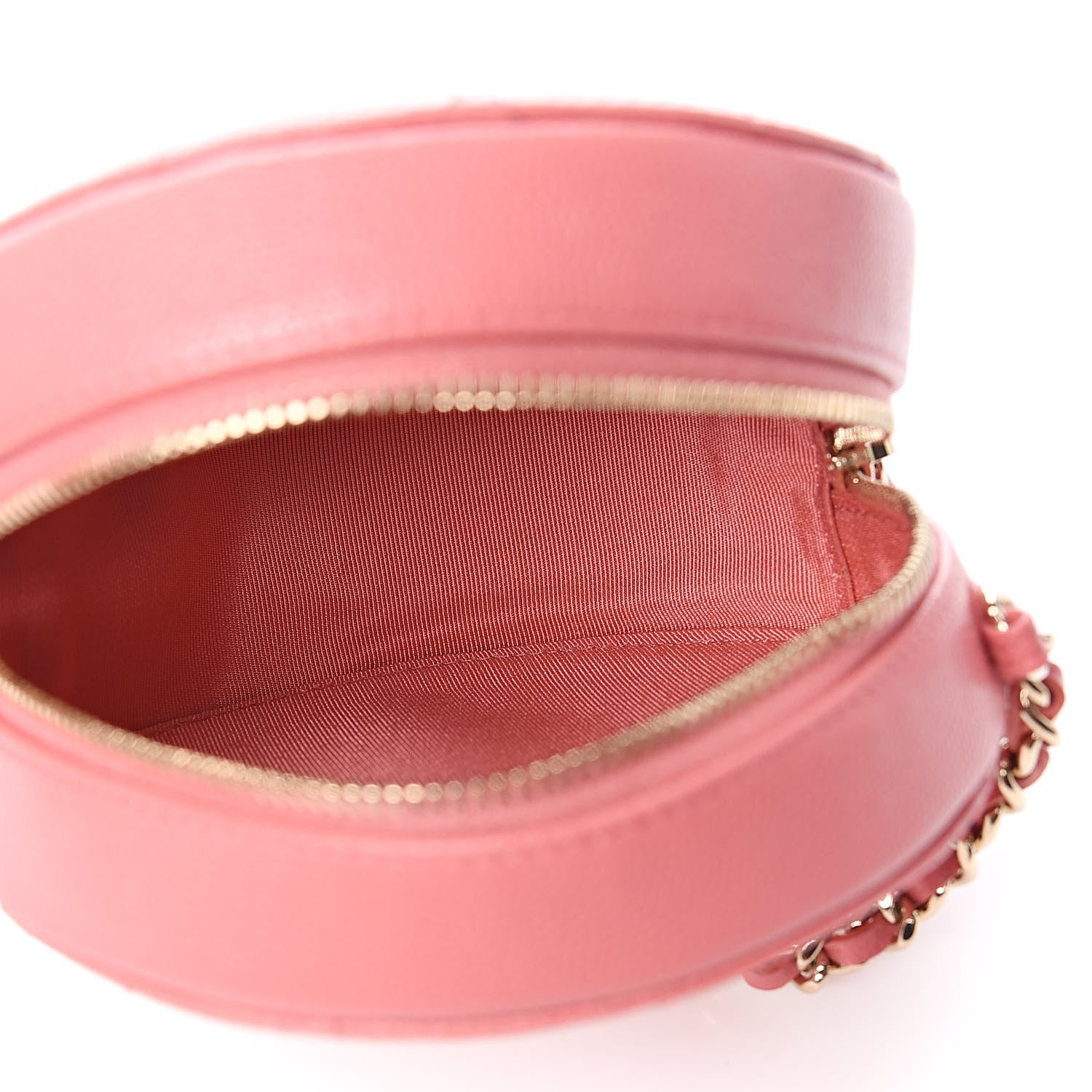 Chanel Caviar Quilted Round Clutch With Chain Pink 5 of 10