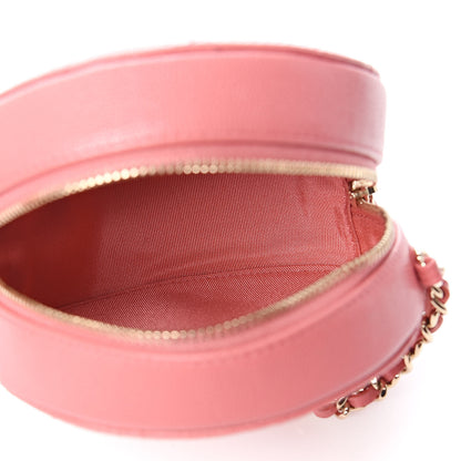 Chanel Caviar Quilted Round Clutch With Chain Pink 5 of 10