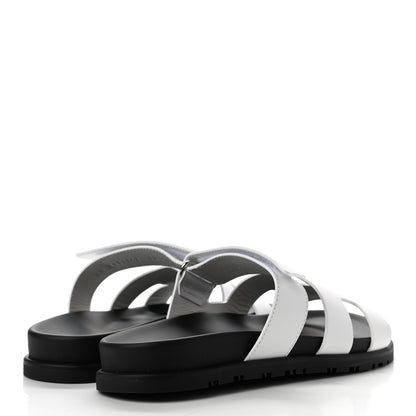Hermes Calfskin Womens Chypre Sandals 38 White 4 of 9