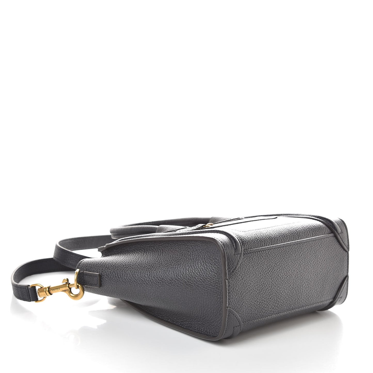 Drummed Calfskin Nano Luggage Midnight