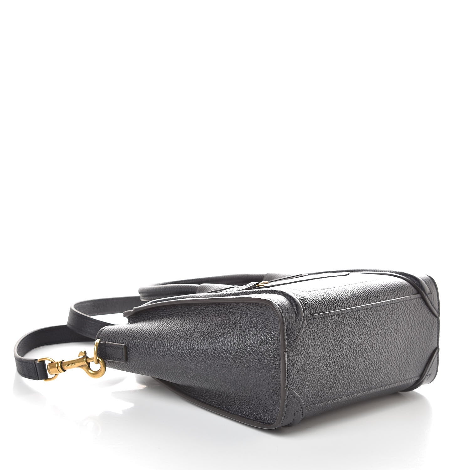 Celine Drummed Calfskin Nano Luggage Midnight 4 of 9