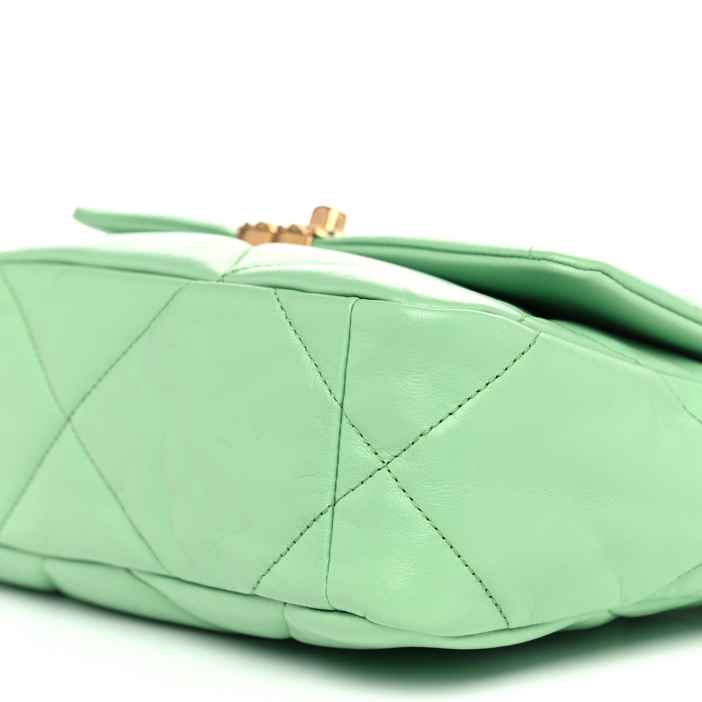 Goatskin Quilted Medium Chanel 19 Flap Light Green