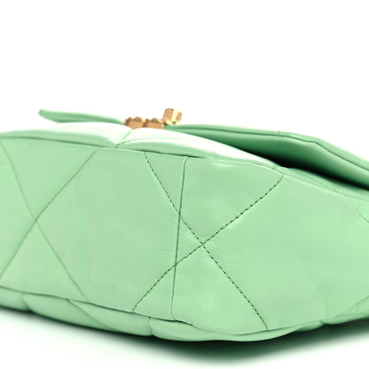 Chanel Goatskin Quilted Medium Chanel 19 Flap Light Green 8 of 8