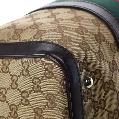 Gucci Monogram Vintage Web Medium Boston Dark Brown 12 of 17