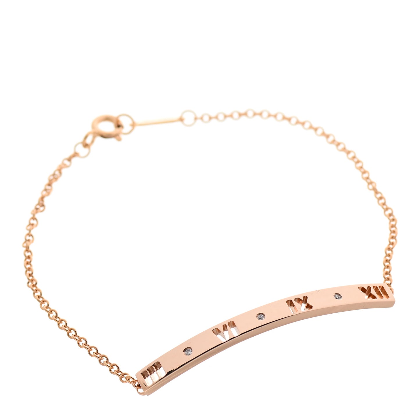 18K Rose Gold Diamond Atlas Bar Pierced Bracelet