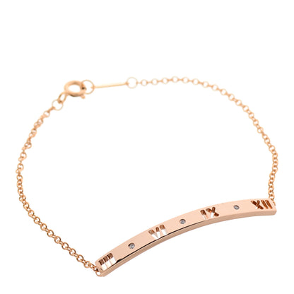 Tiffany 18K Rose Gold Diamond Atlas Bar Pierced Bracelet 1 of 6