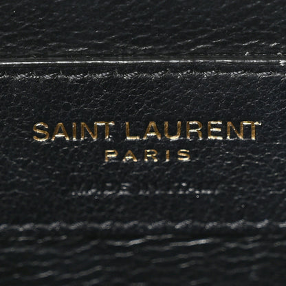 Saint Laurent Box Calfskin Monogram Medium Solferino Satchel Black 6 of 10