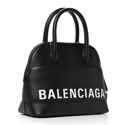 Balenciaga Signature Grained Calfskin Logo S Ville Top Handle Bag Black 2 of 4