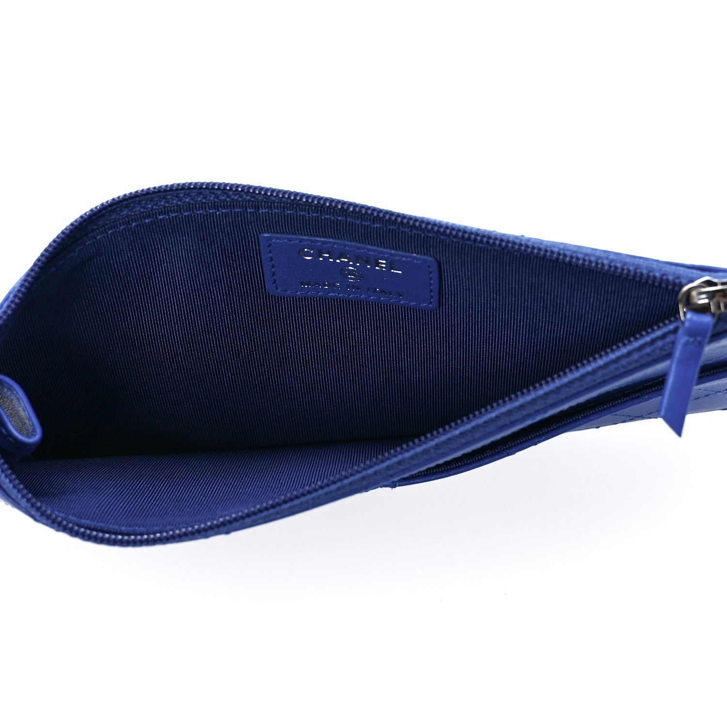 Chanel Patent Calfskin Quilted Flap Clutch Wallet Blue 12 of 17