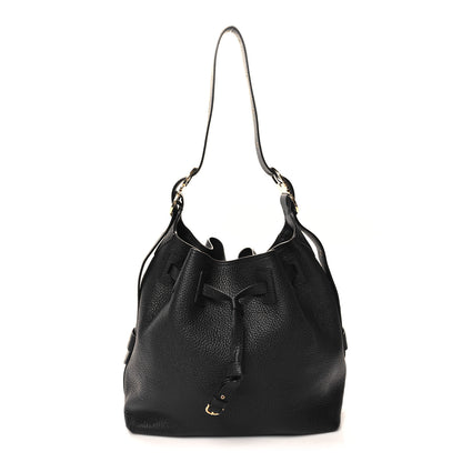 Salvatore Ferragamo Grained Calfskin Carla Bucket Bag Black 1 of 9