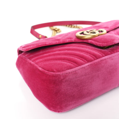 Gucci Velvet Matelasse Small GG Marmont Shoulder Bag Light Raspberry Rose 8 of 9