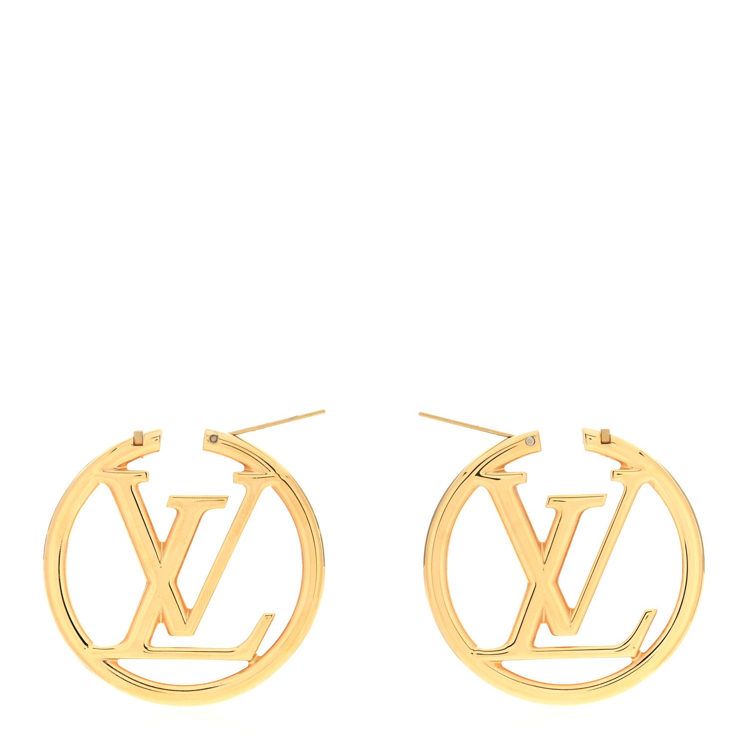 Louis Vuitton Metal Louise Hoop Earrings Gold 3 of 4