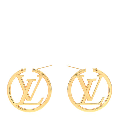 Louis Vuitton Metal Louise Hoop Earrings Gold 3 of 4