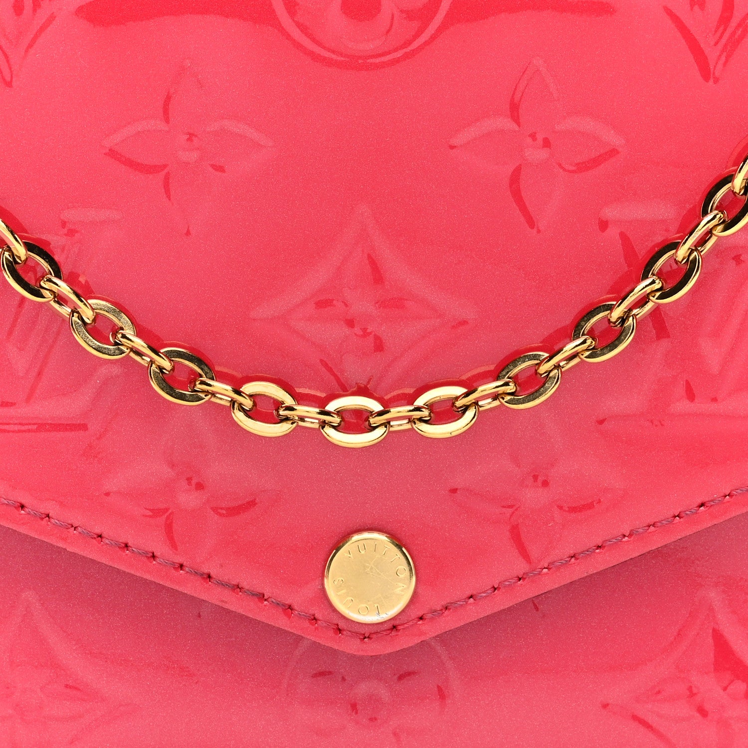Louis Vuitton Vernis Felicie Pochette Chain Wallet Hot Pink 8 of 10