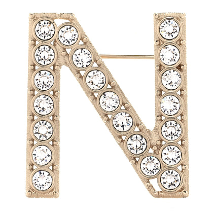 Chanel Crystal Cha-Nel Logo Brooch Set Gold 6 of 9